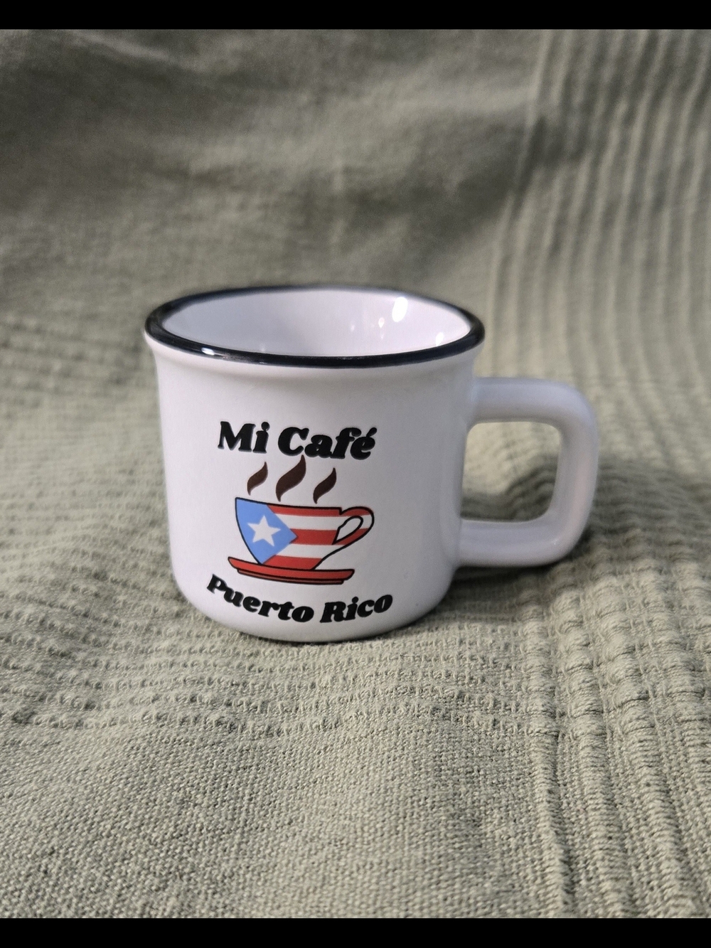 Set Of 4 Mi Café Puerto Rico White Ceramic Coffee Mug